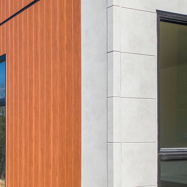 Nichiha IndustrialBlock corner on building