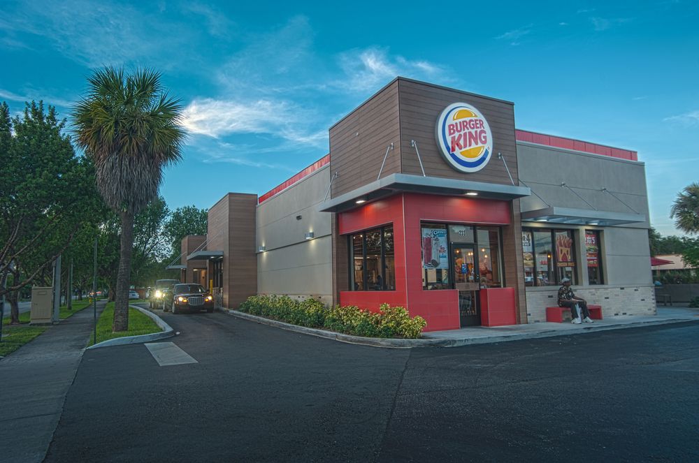 A Burger King in Miami utilizing Nichiha&rsquo;s VintageWood exterior commercial cladding.