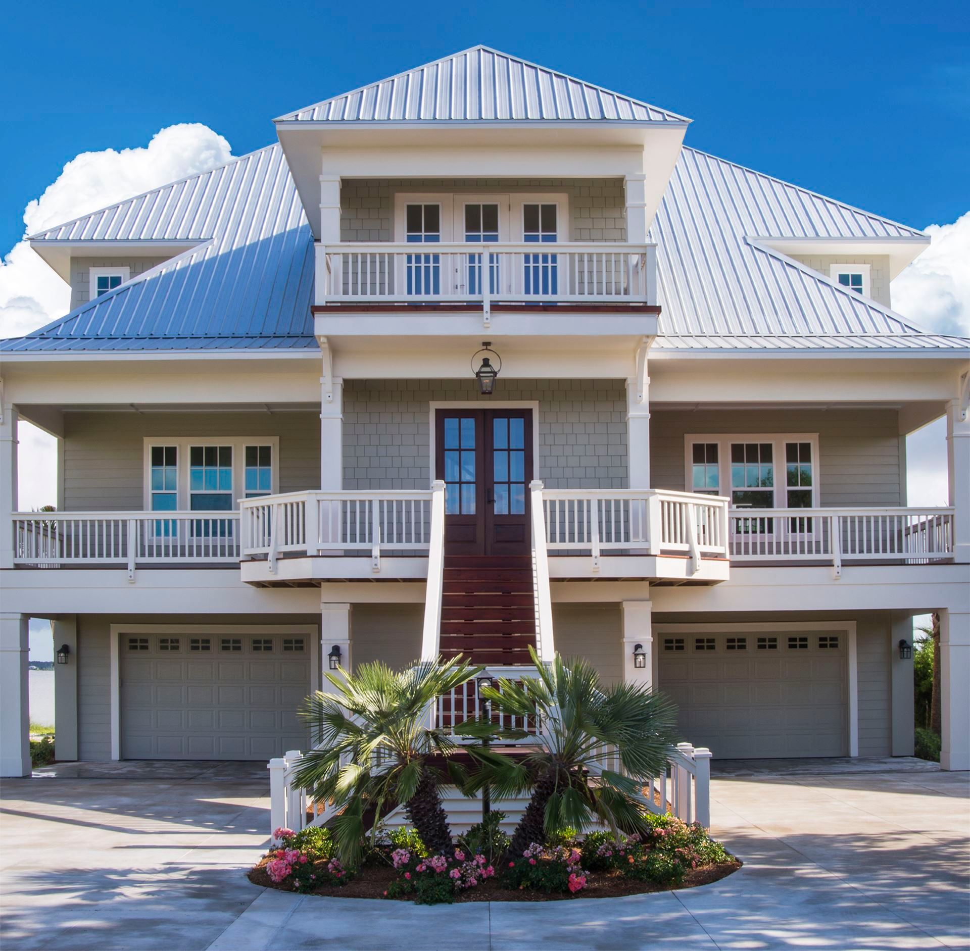 Coastal home with fiber cement shake siding