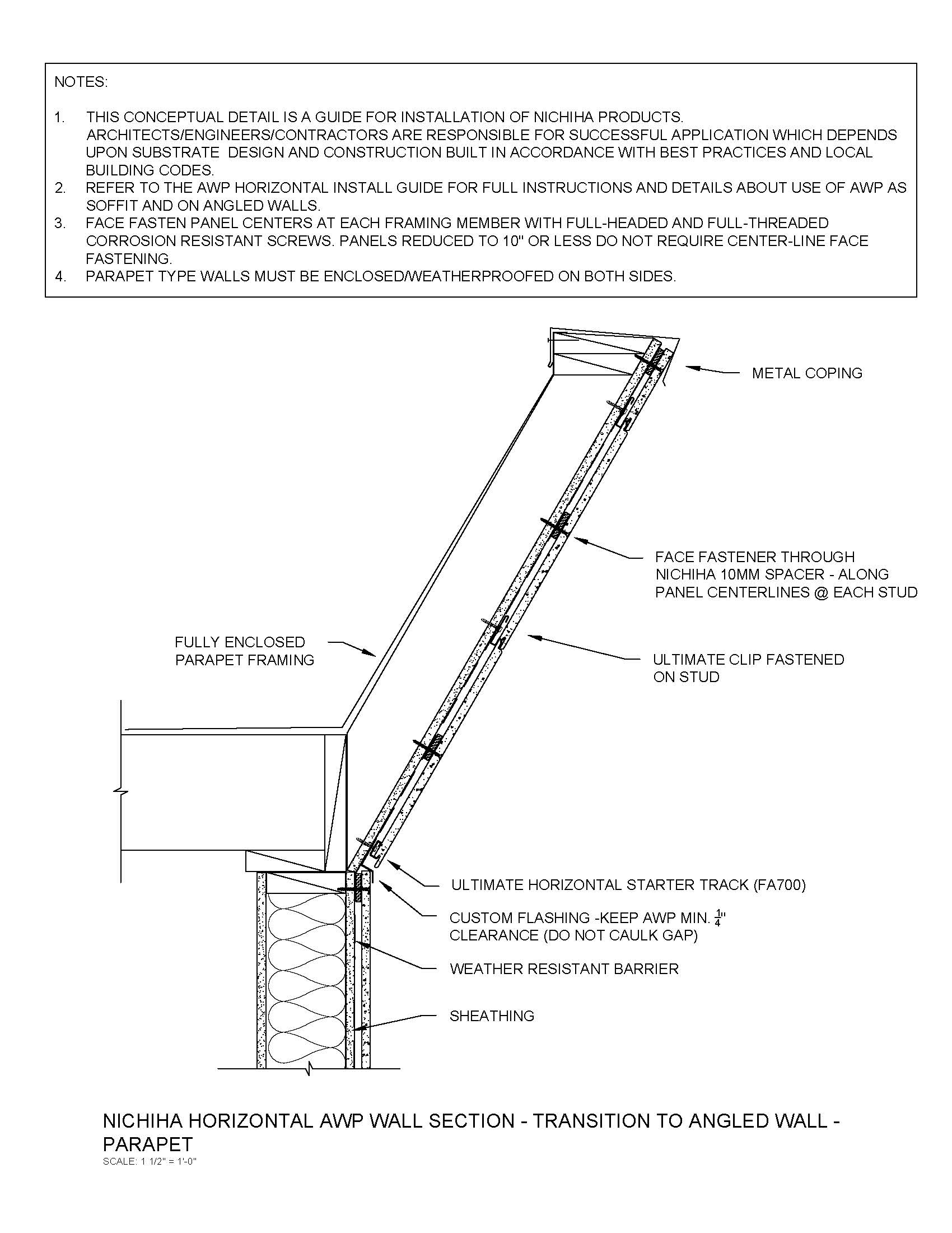 Architectural Wall Panel  –  Transition – AWP – Angled Wall – Soffit