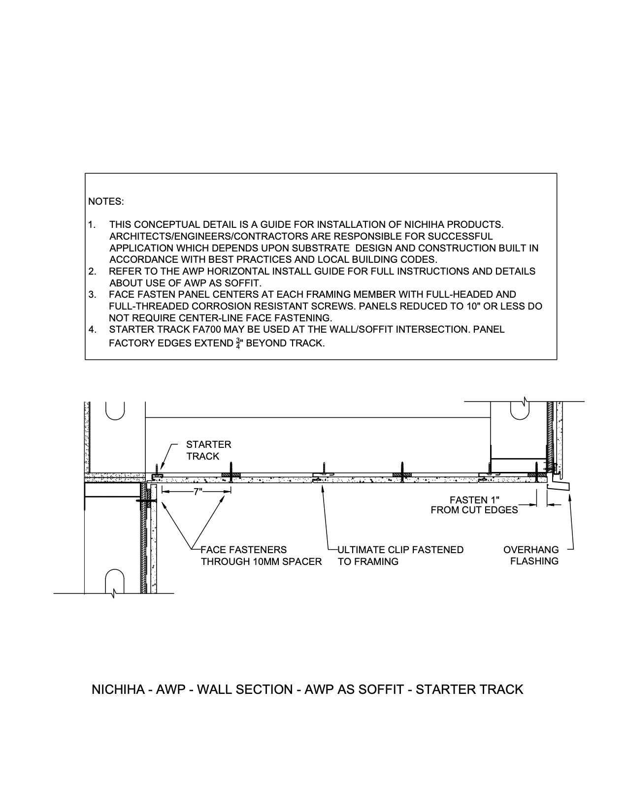 Architectural Wall Panel  – Overhang Transition – AWP Soffit – Starter Track