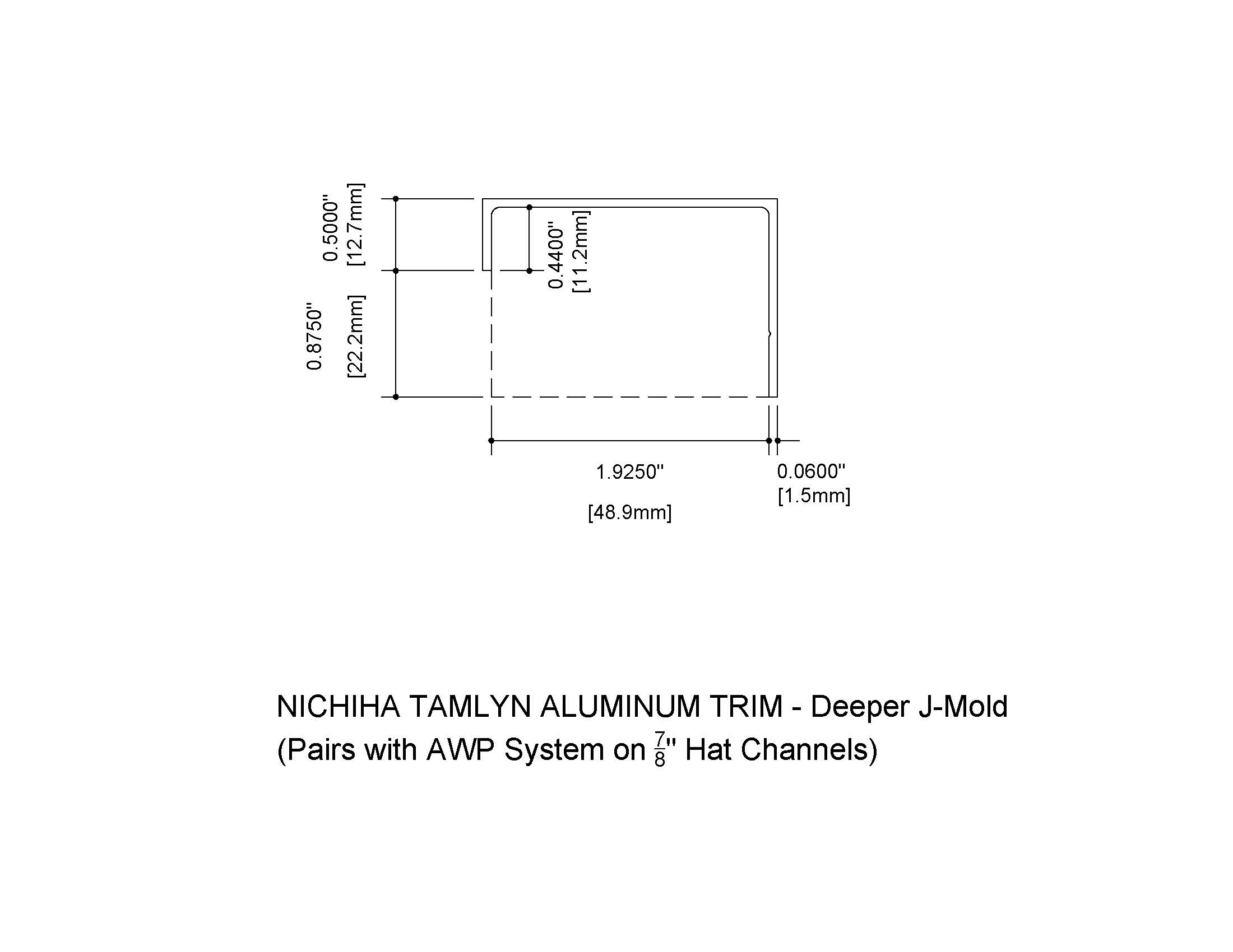Aluminum Trim Profile – Deeper J-Mold