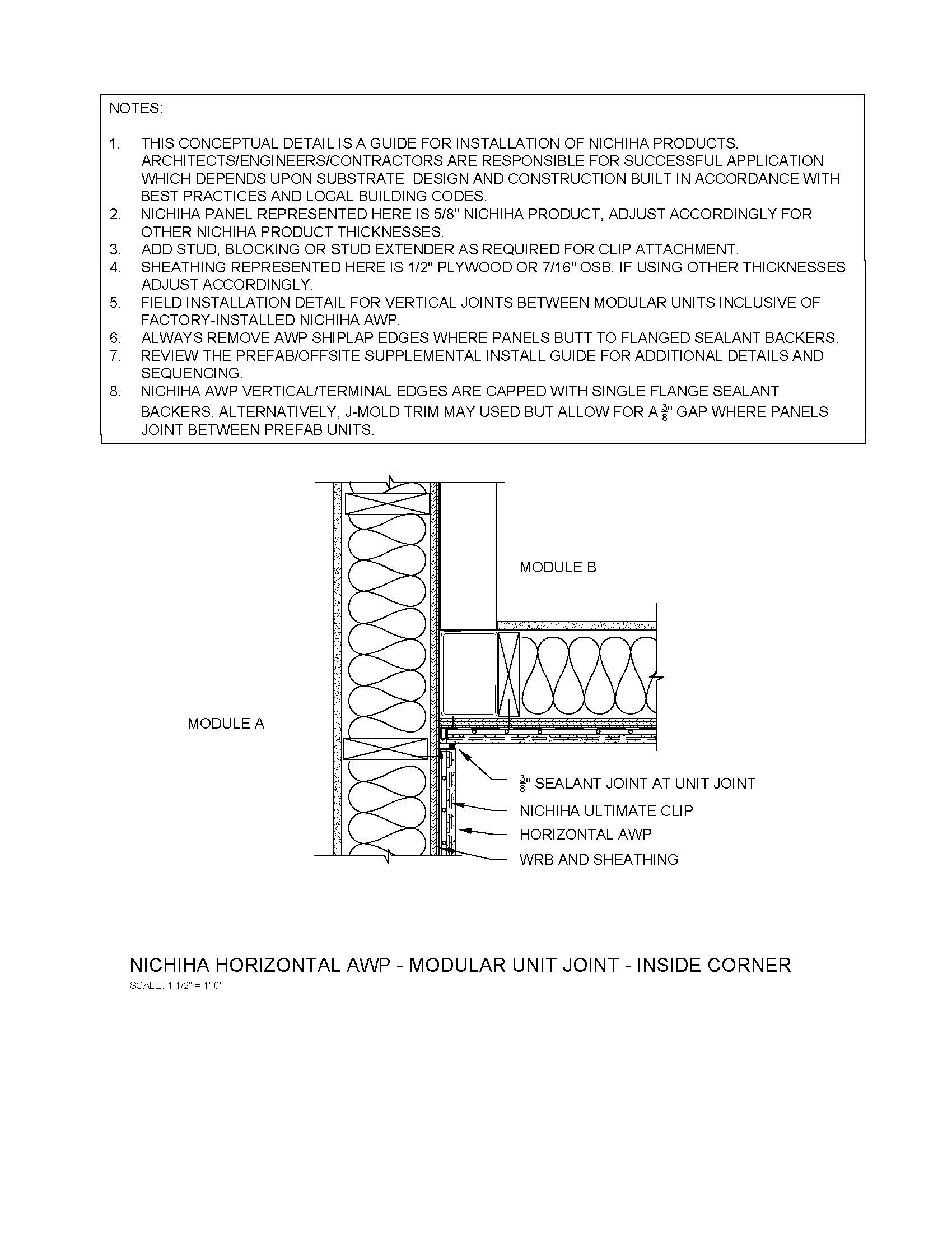 Architectural Wall Panel – Prefab/Offsite – Horizontal AWP – Inside Corner Unit Joint