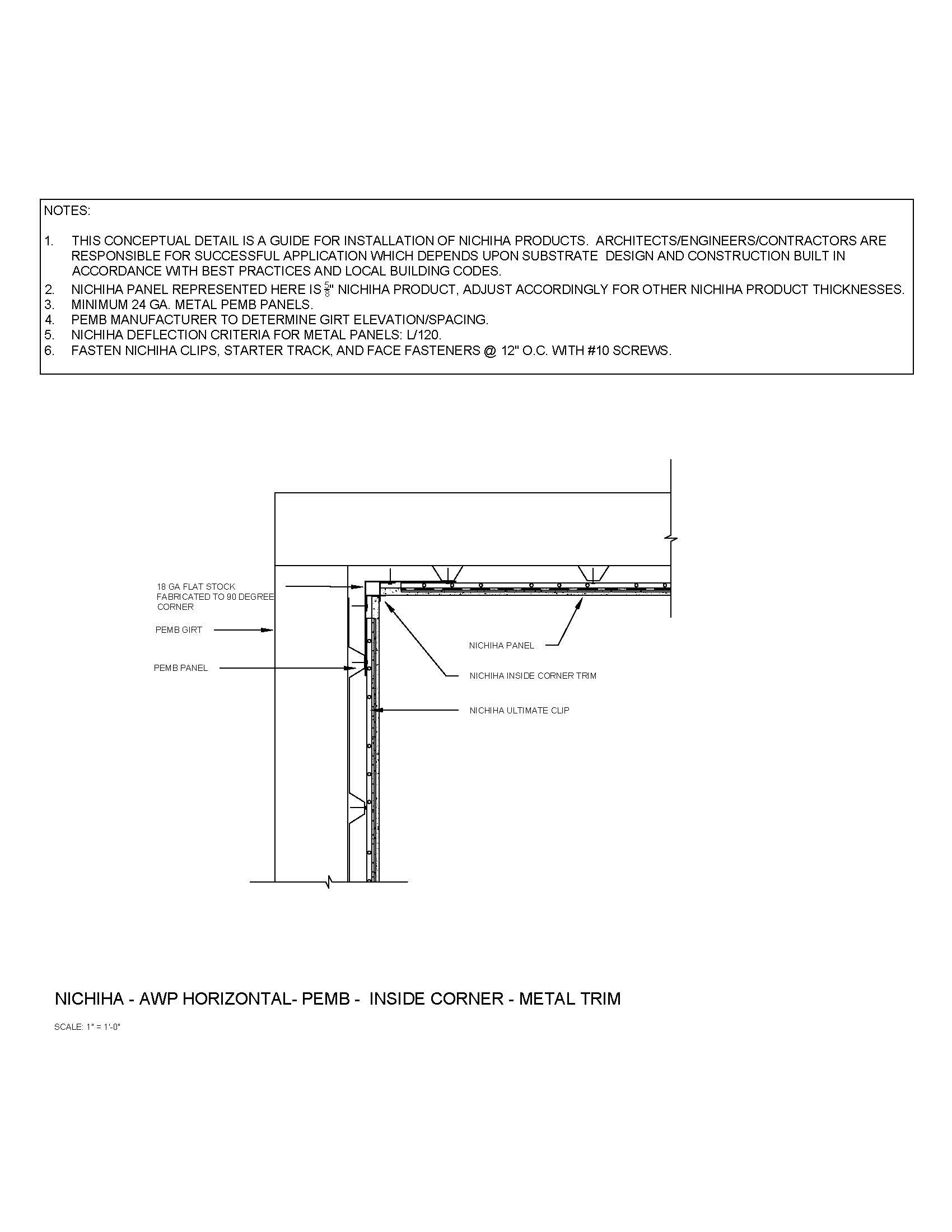 Architectural Wall Panel – PEMB –  Inside Corner – Metal Trim
