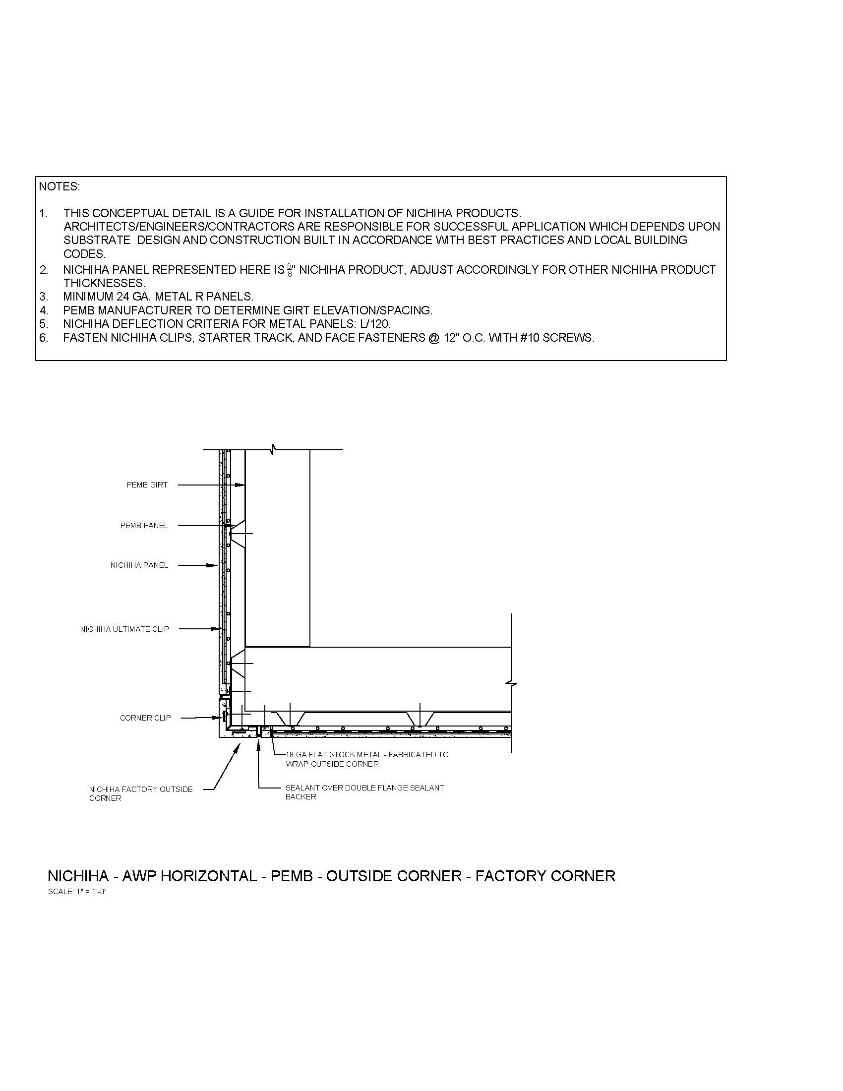 Architectural Wall Panel  –  PEMB –  Outside Corner – Factory Corners