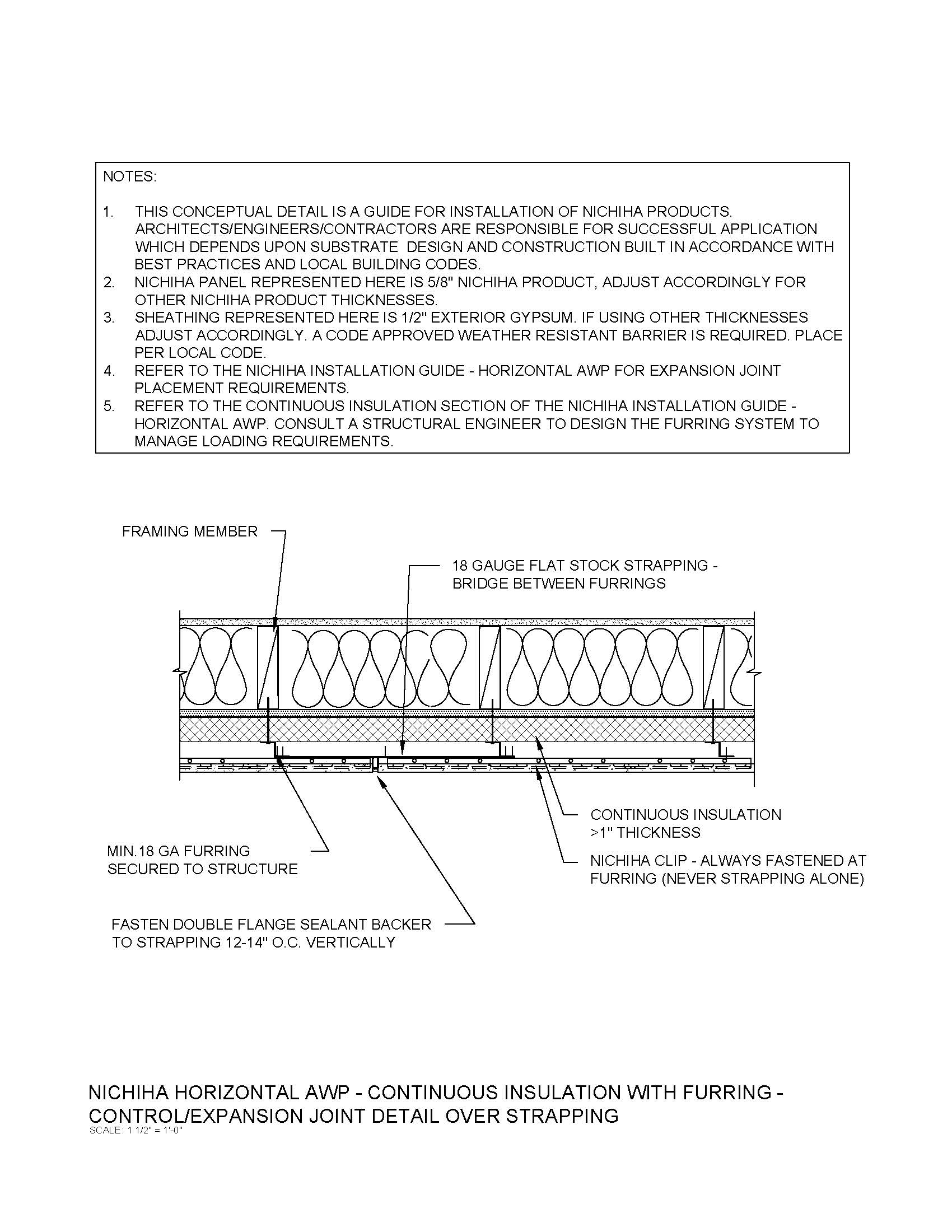 Architectural Wall Panel  – Expansion Joint – C.I. – Strapping