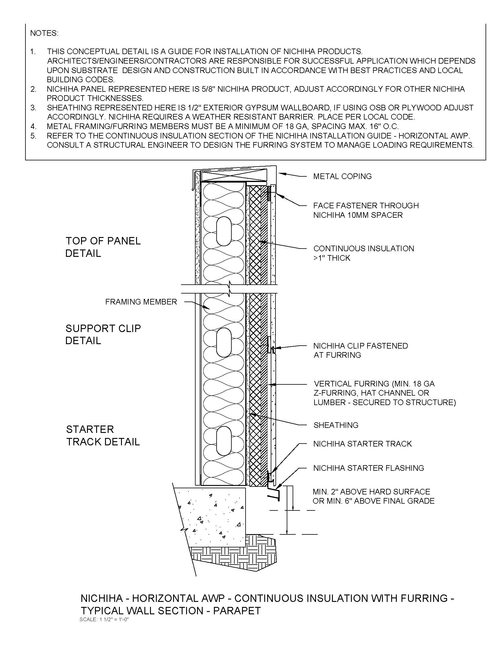 Architectural Wall Panel – Wall Section – C.I. – Parapet