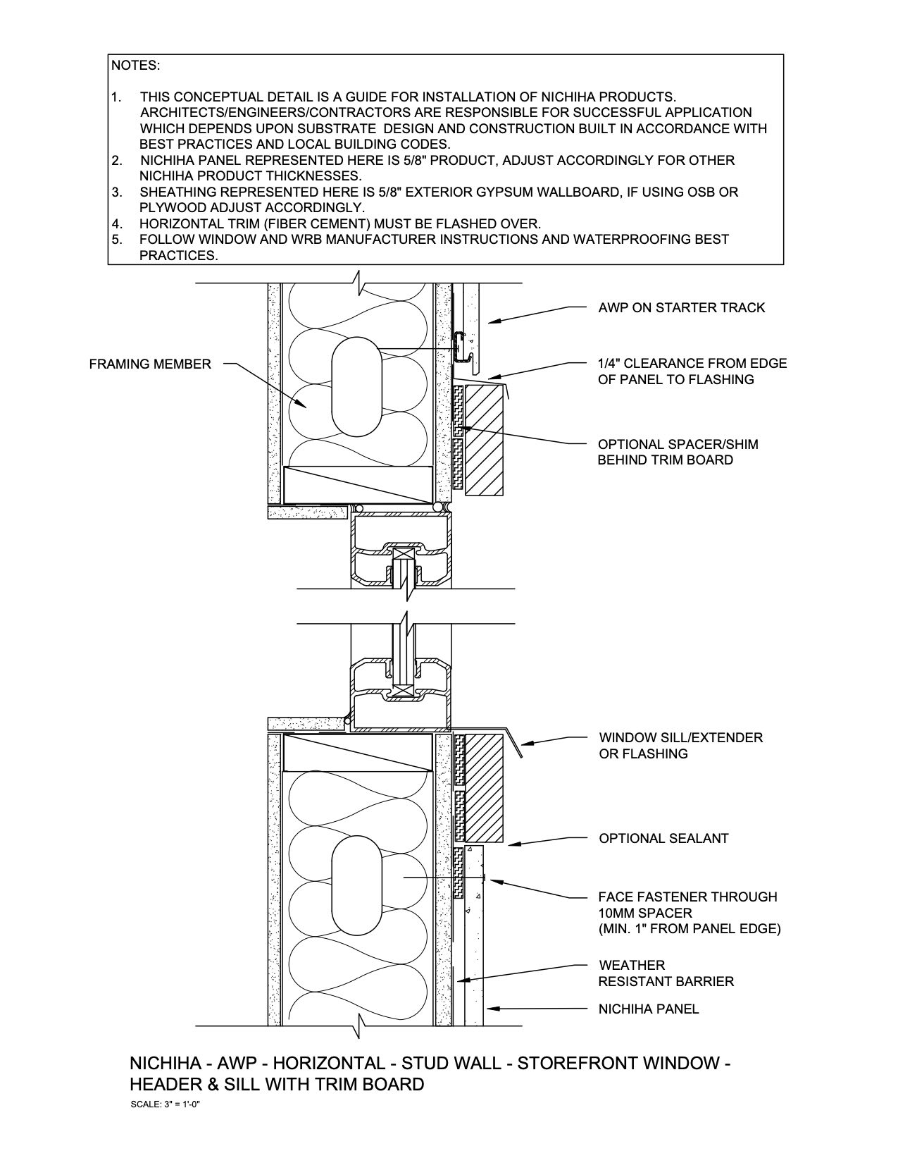 Architectural Wall Panel  –  Window Head & Sill – Trim Board