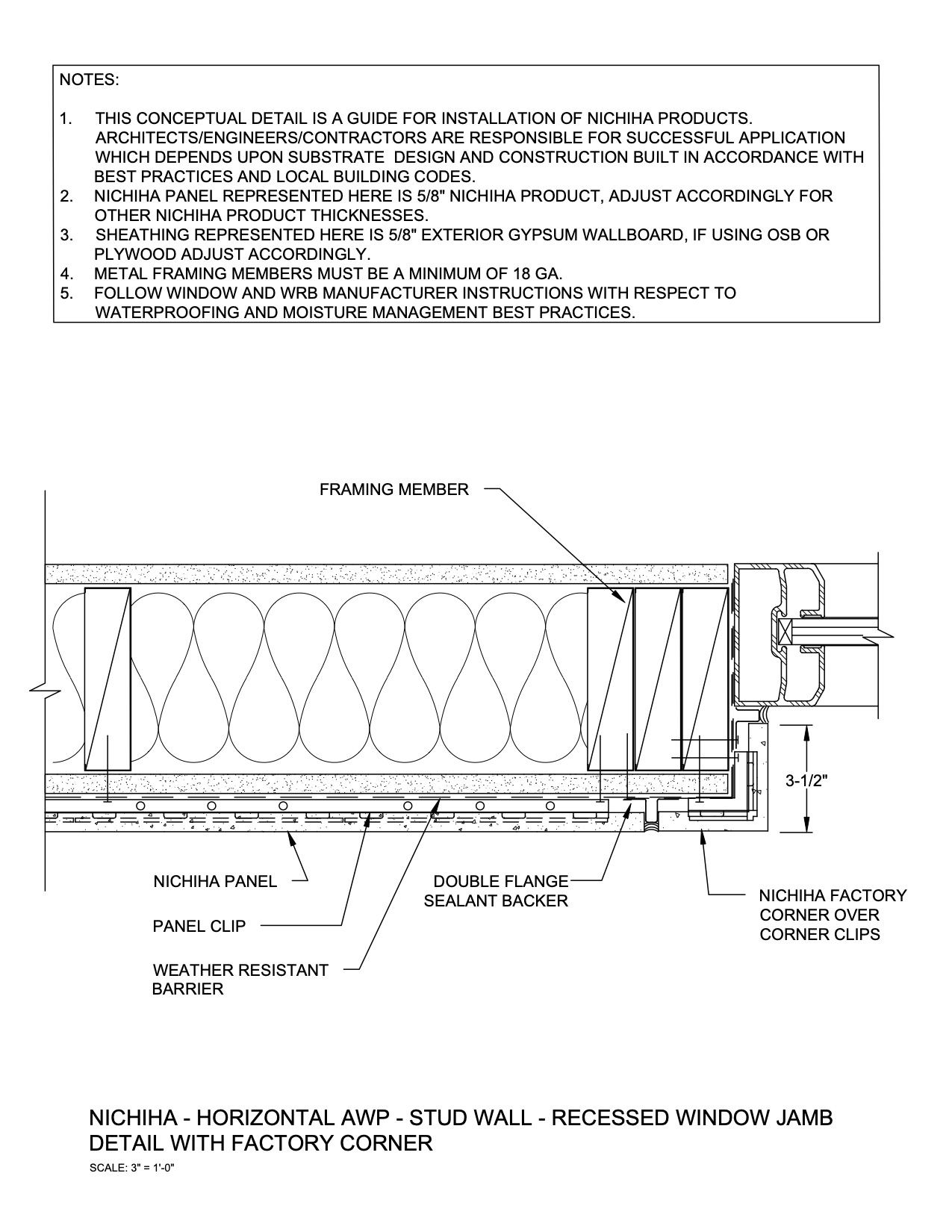 Architectural Wall Panel –  Window Jamb – Factory Corner
