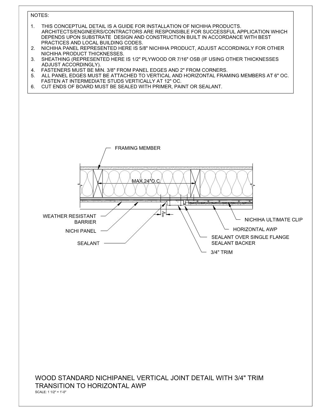 Architectural Wall Panel to NichiPanel Vertical Joint Detail