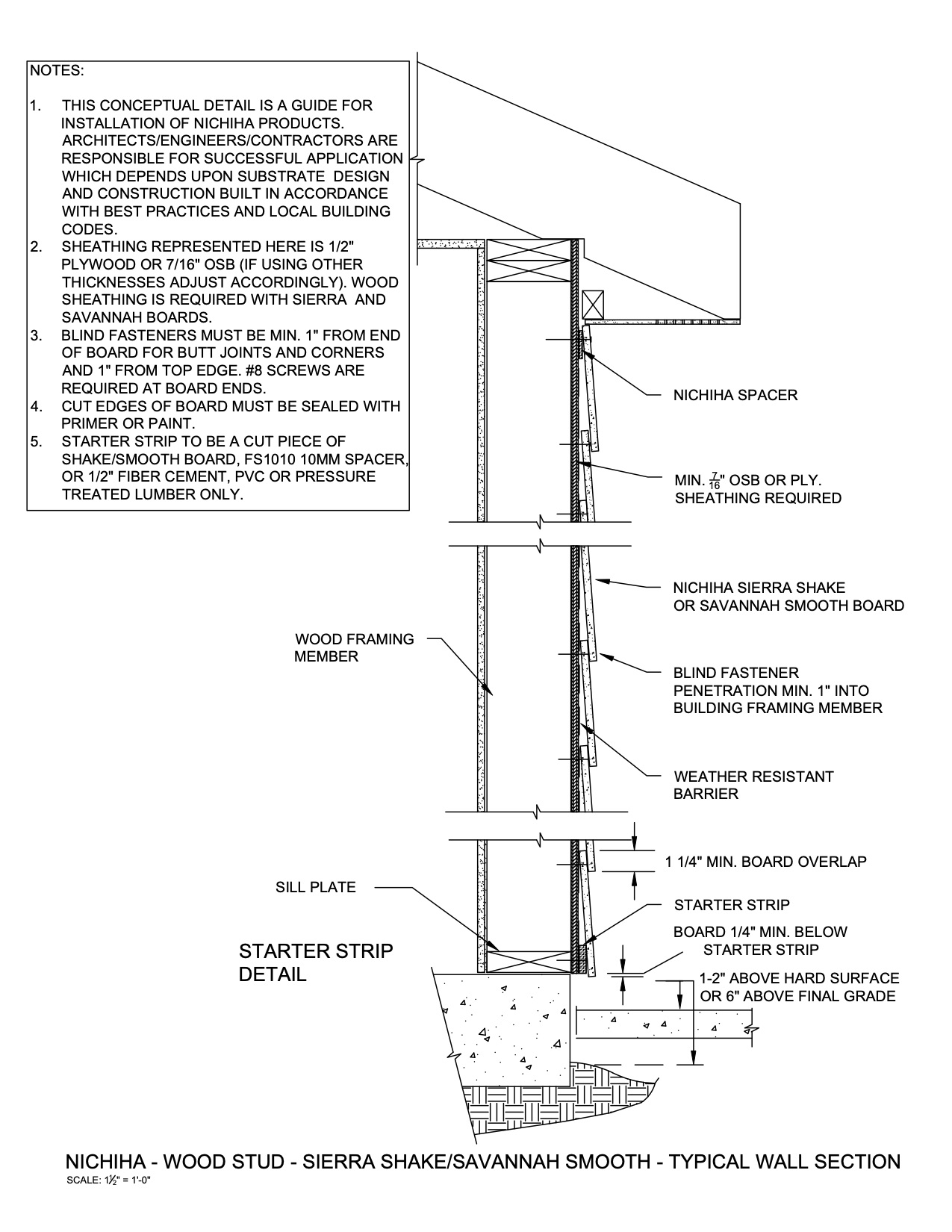 Sierra Premium Shake/Savannah Smooth – Wood Stud Wall Section