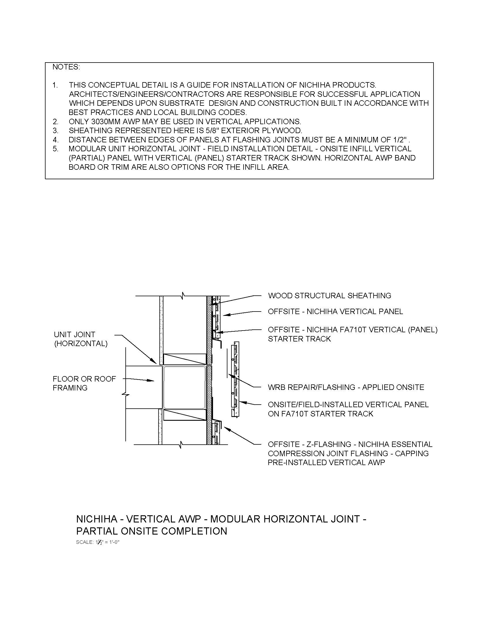 Architectural Wall Panel – Prefab/Offsite – Vertical AWP – Horizontal Joint – Field Completion