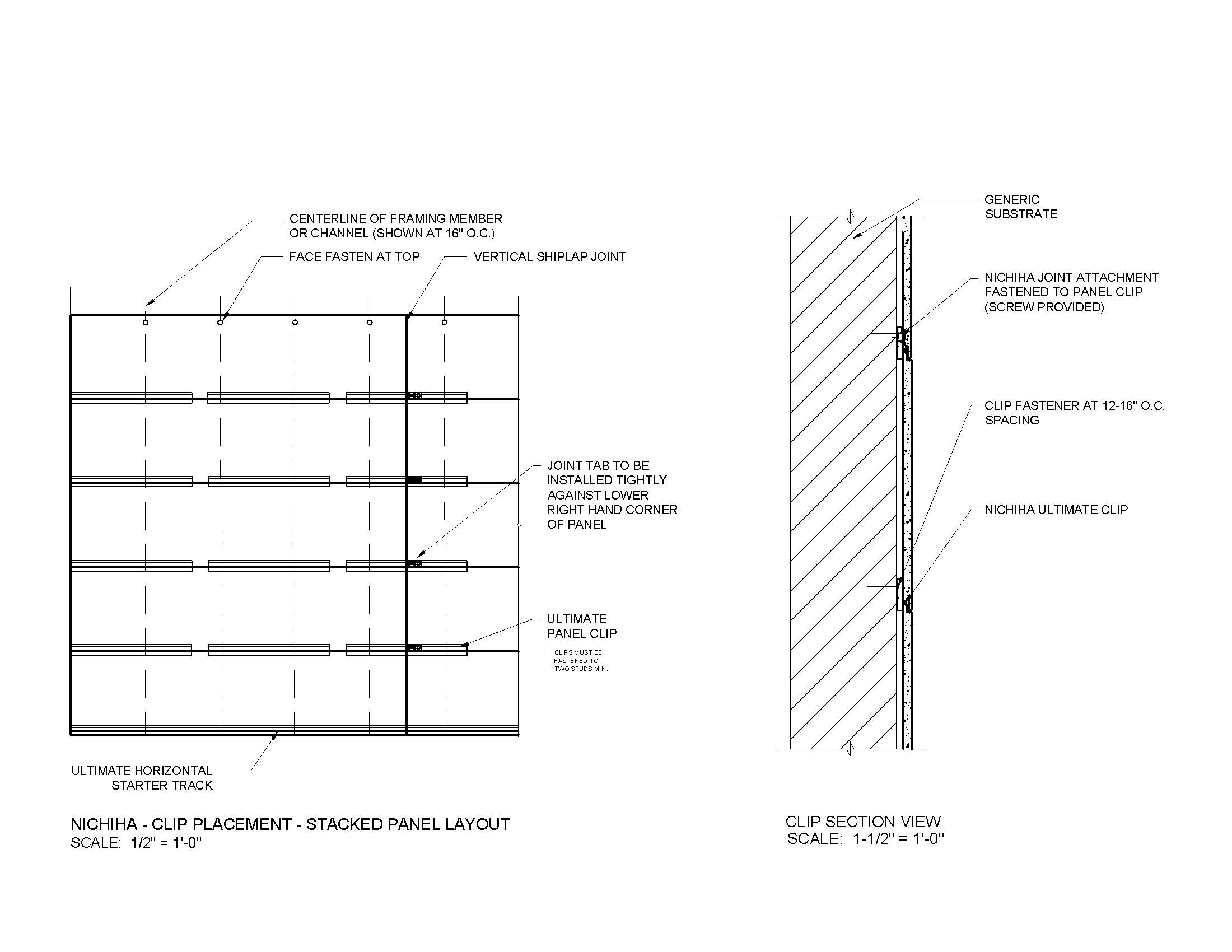 Architectural Wall Panel – AWP1818 –  Layout – Stacked Bond