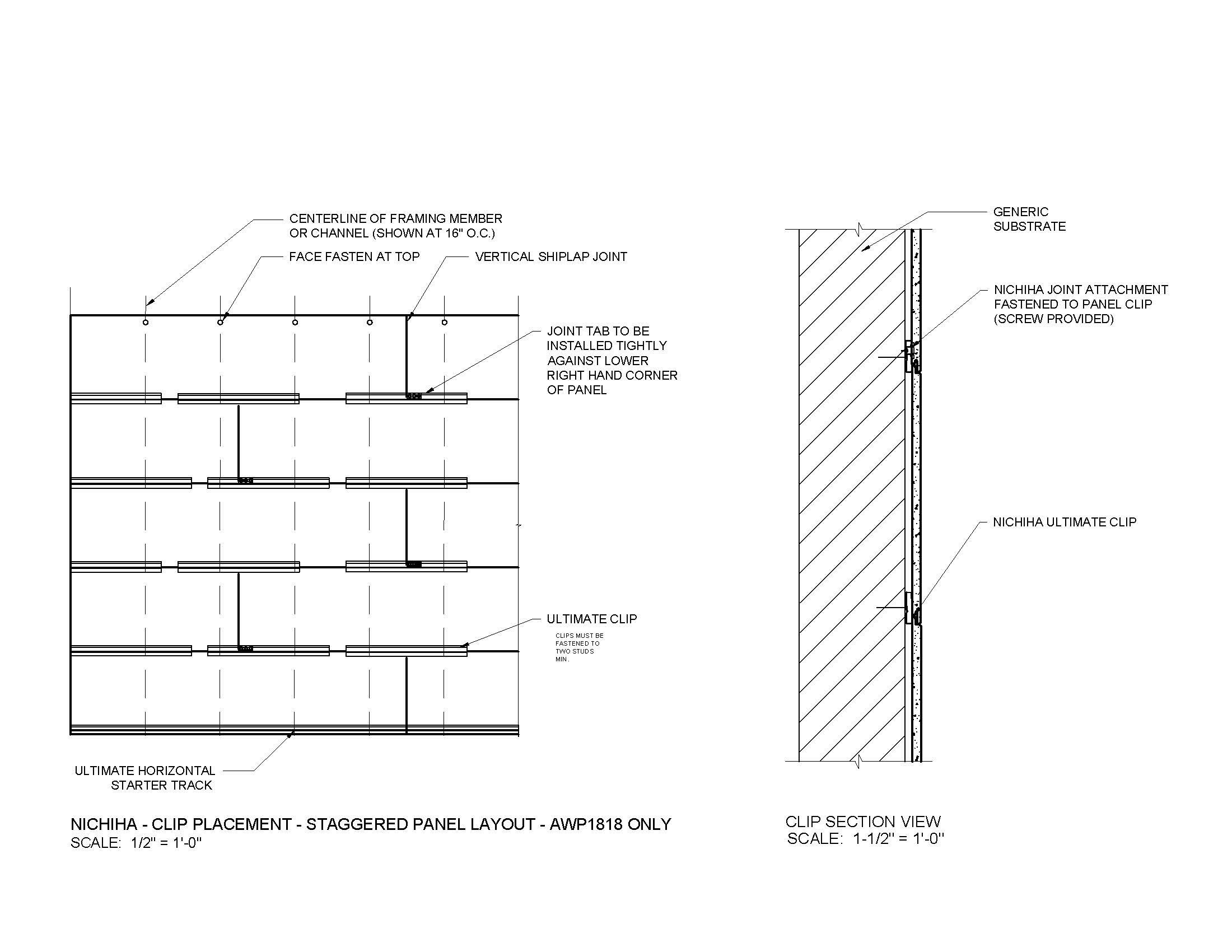 Architectural Wall Panel – AWP1818 –  Layout – Staggered Bond