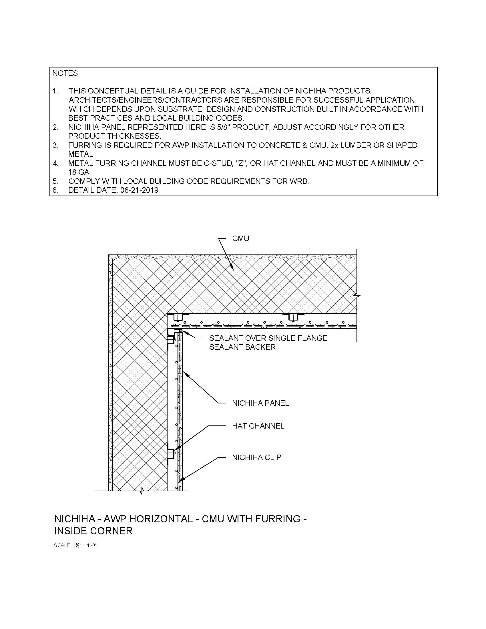 Architectural Wall Panel – CMU – Inside Corner