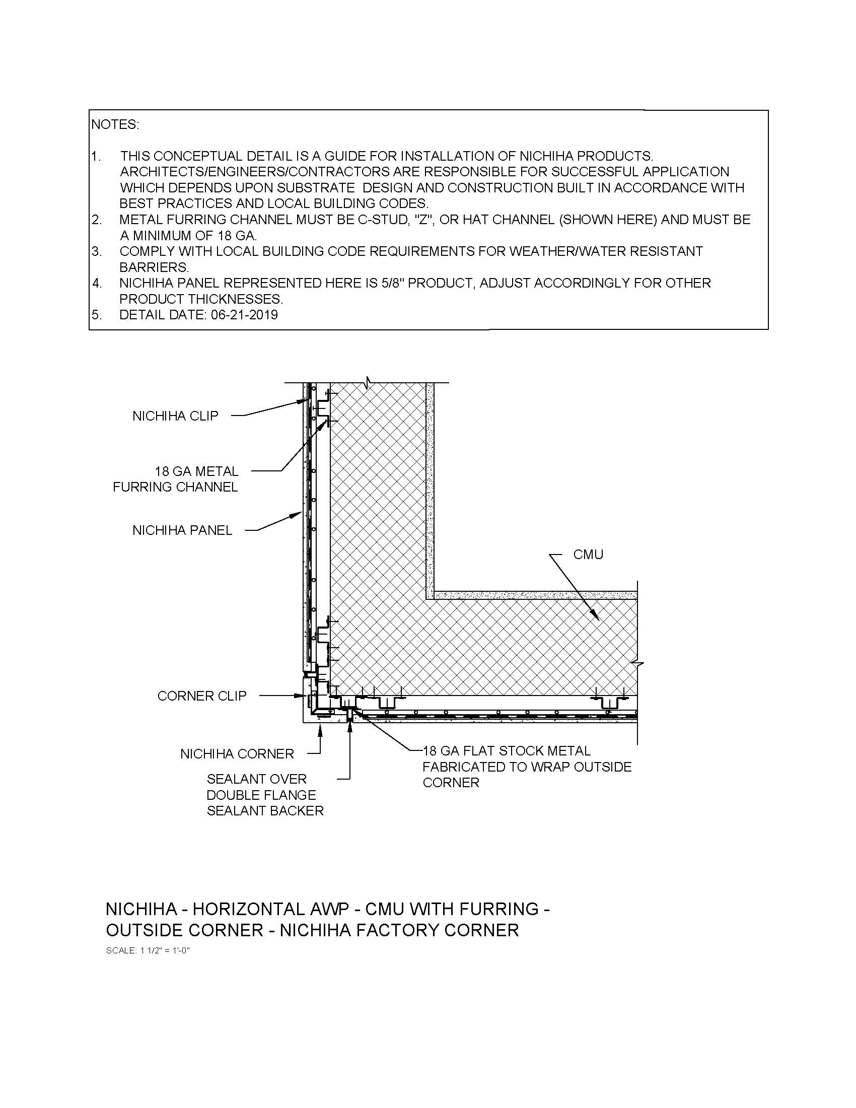 Architectural Wall Panel – CMU – Outside Corner