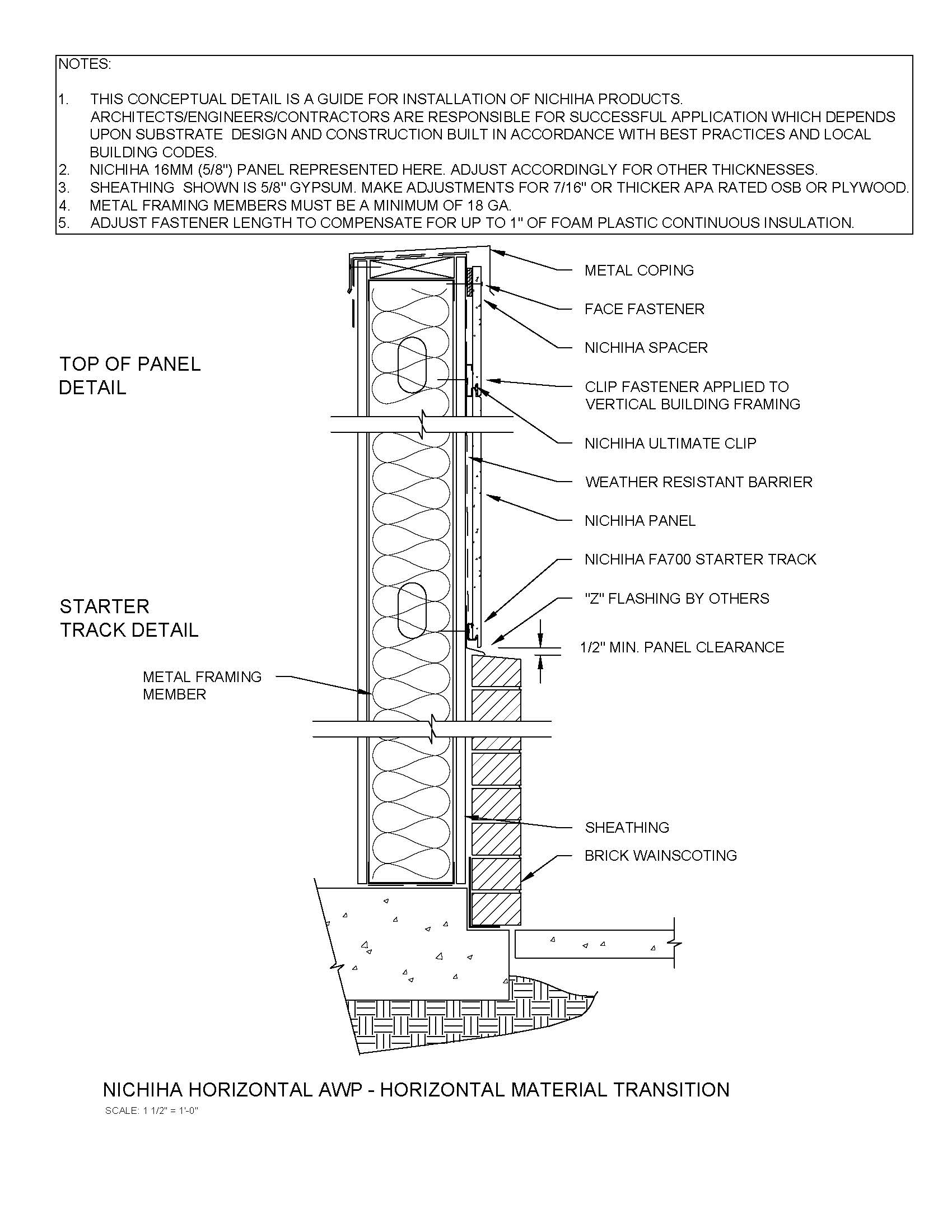 Architectural Wall Panel –  Horizontal Material Transition