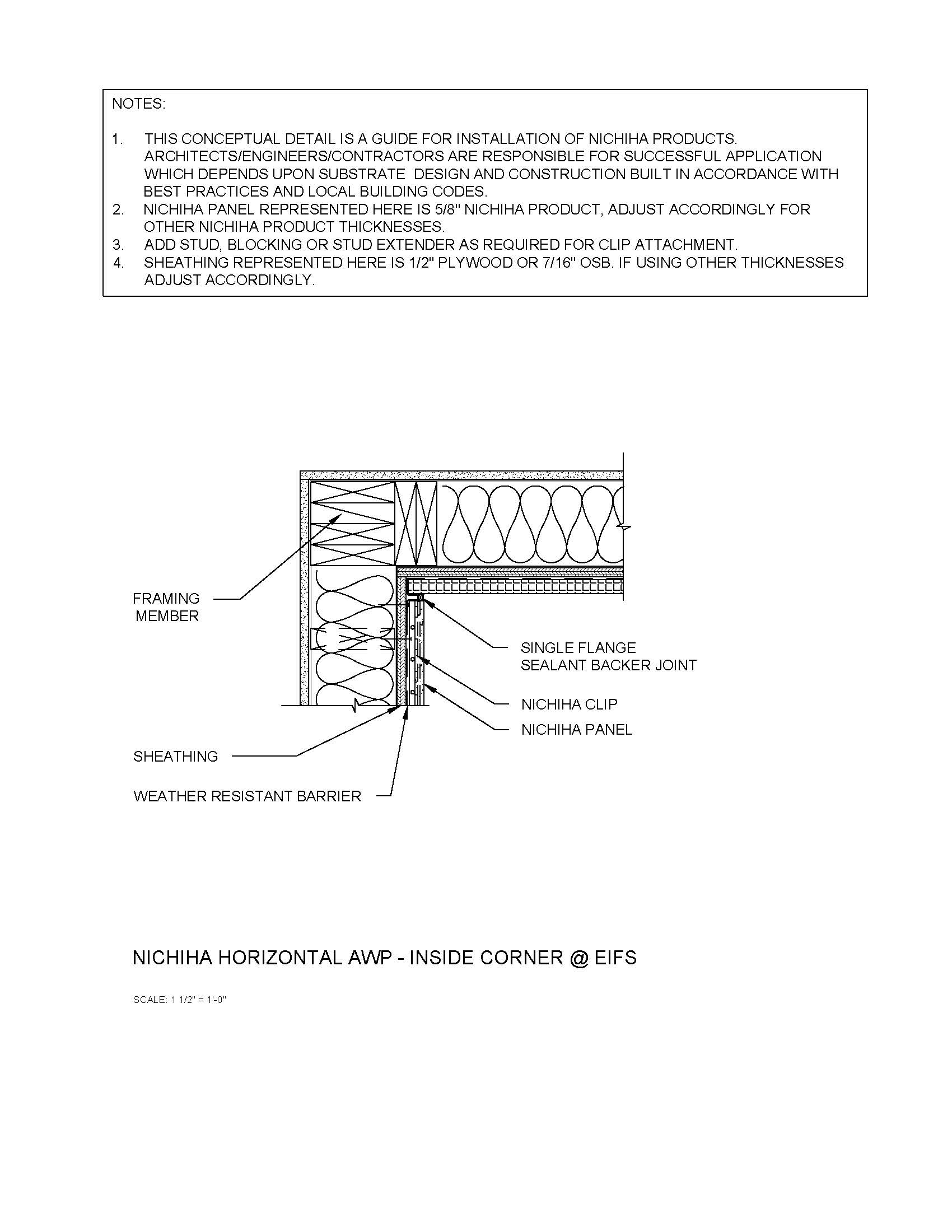 Architectural Wall Panel – Inside Corner – EIFS