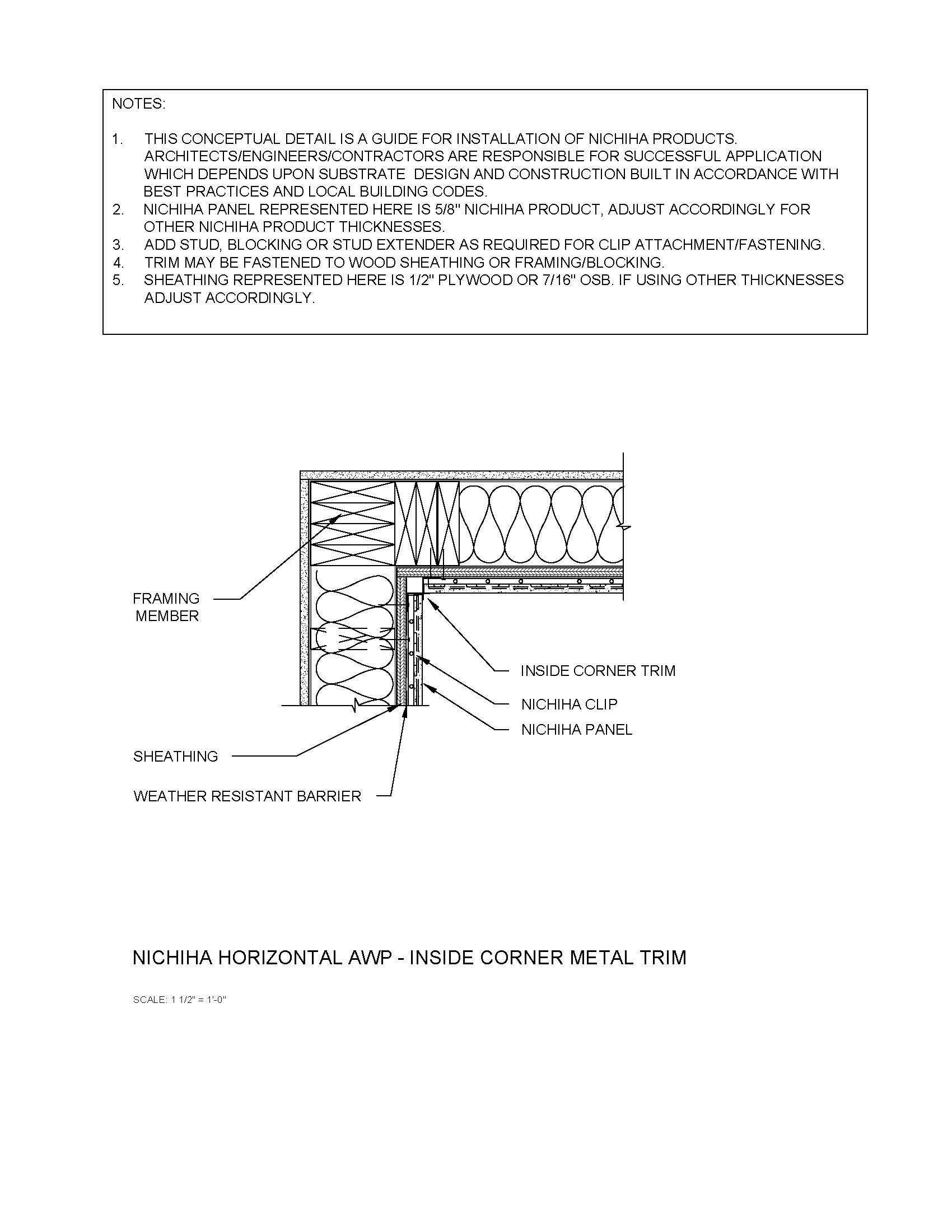 Architectural Wall Panel – Inside Corner – Metal Trim