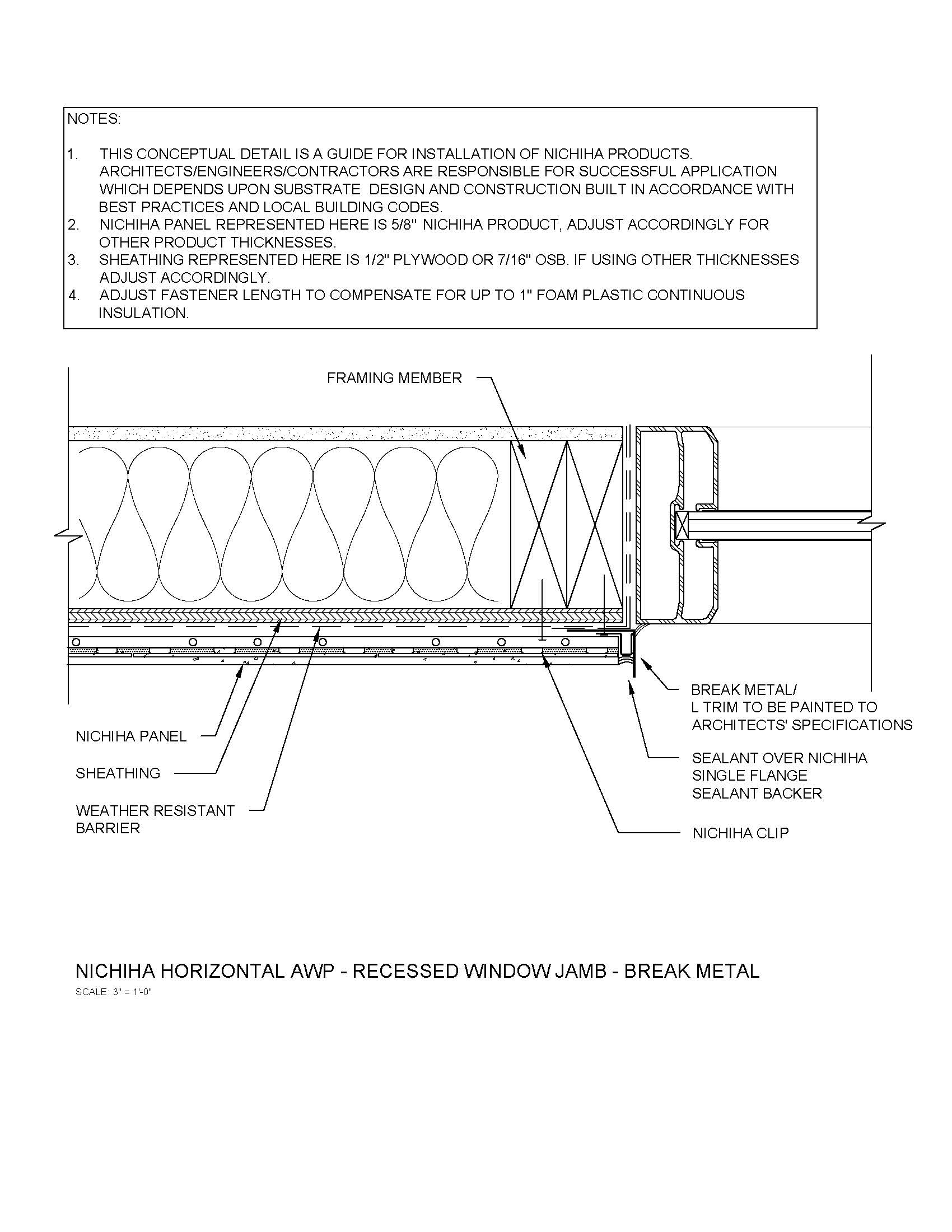 Architectural Wall Panel – Window Jamb – Recessed