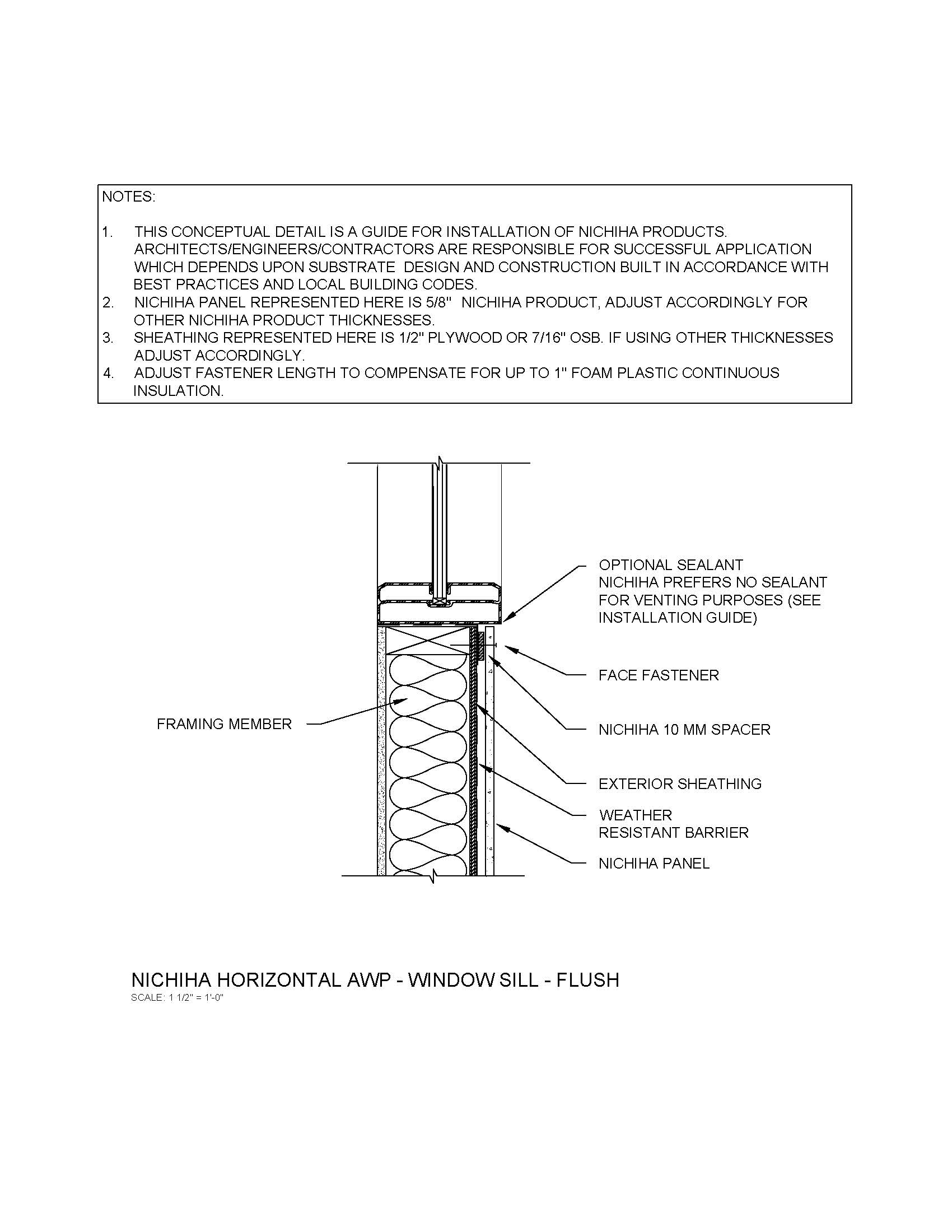 Architectural Wall Panel –  Window Sill – Flush