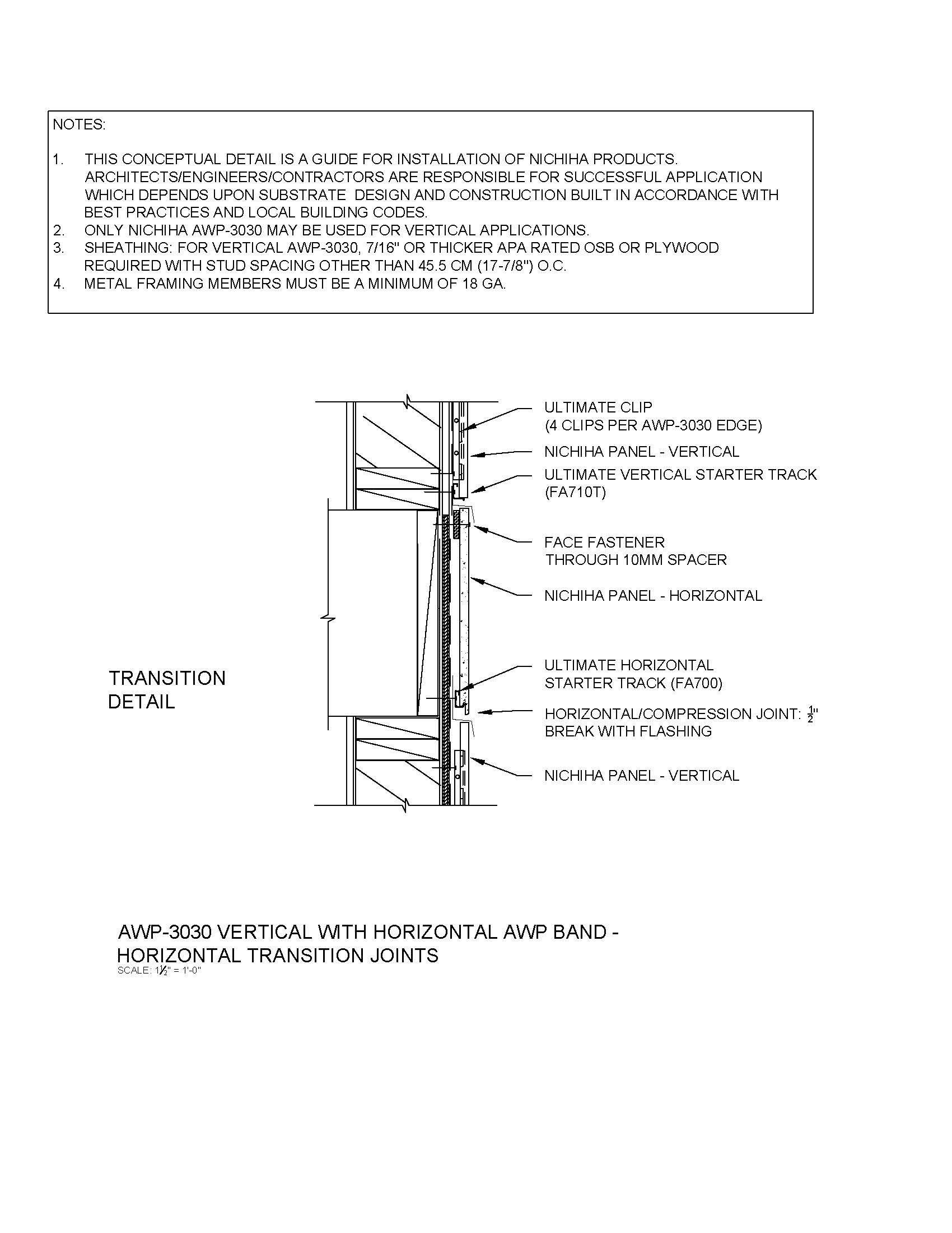 Architectural Wall Panel – Vertical – Horizontal/Compression Joint with Horizontal Band