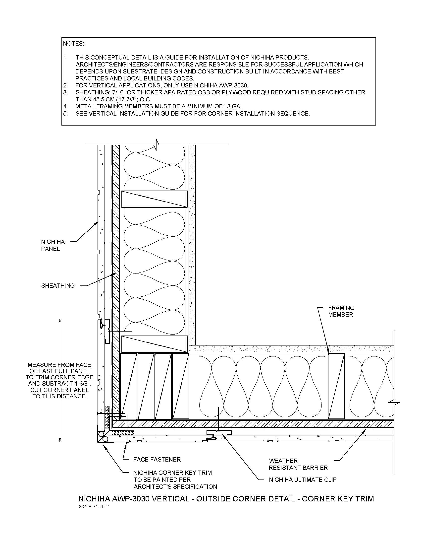 Architectural Wall Panel – Vertical – Outside Corner – Corner Key Trim