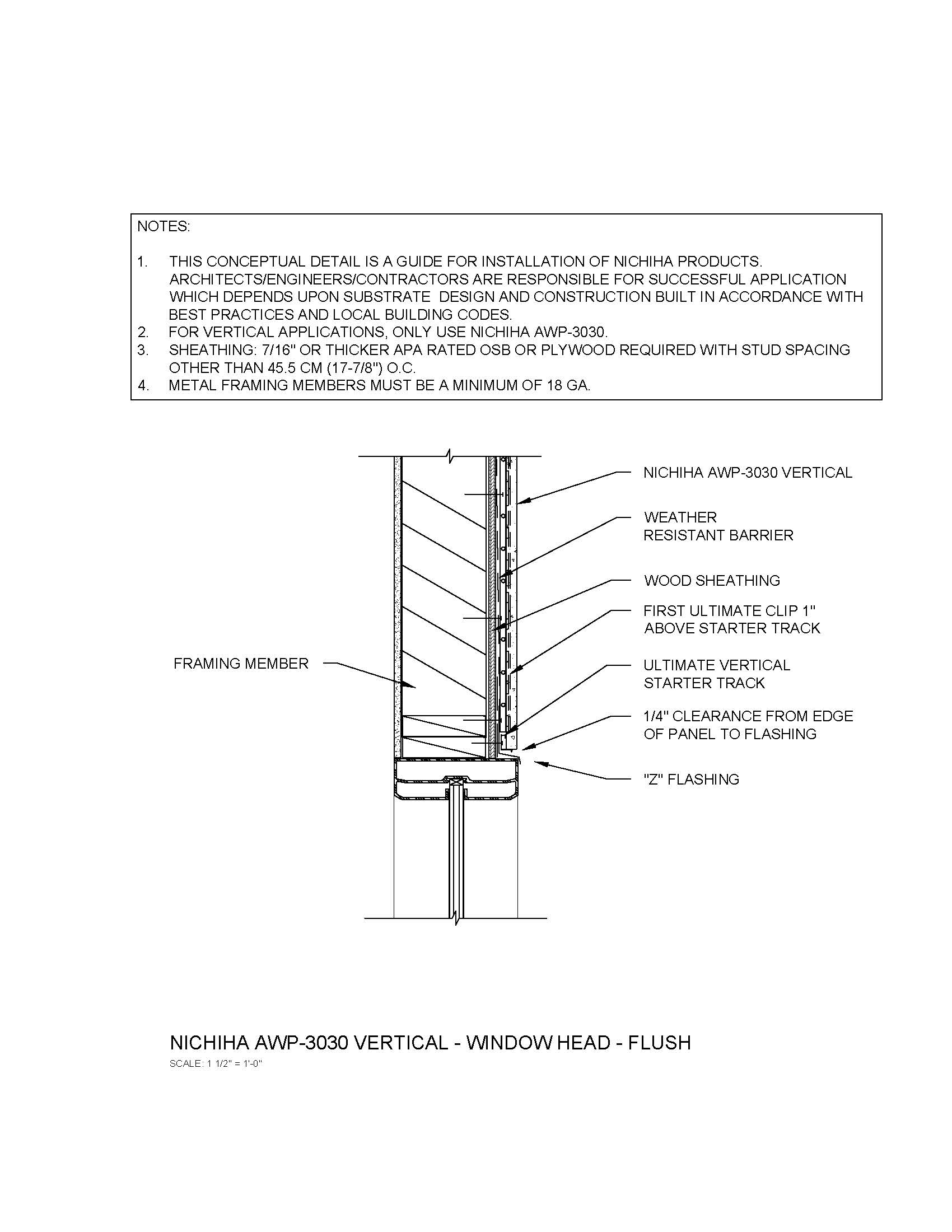 Architectural Wall Panel – Vertical – Window Head – Flush