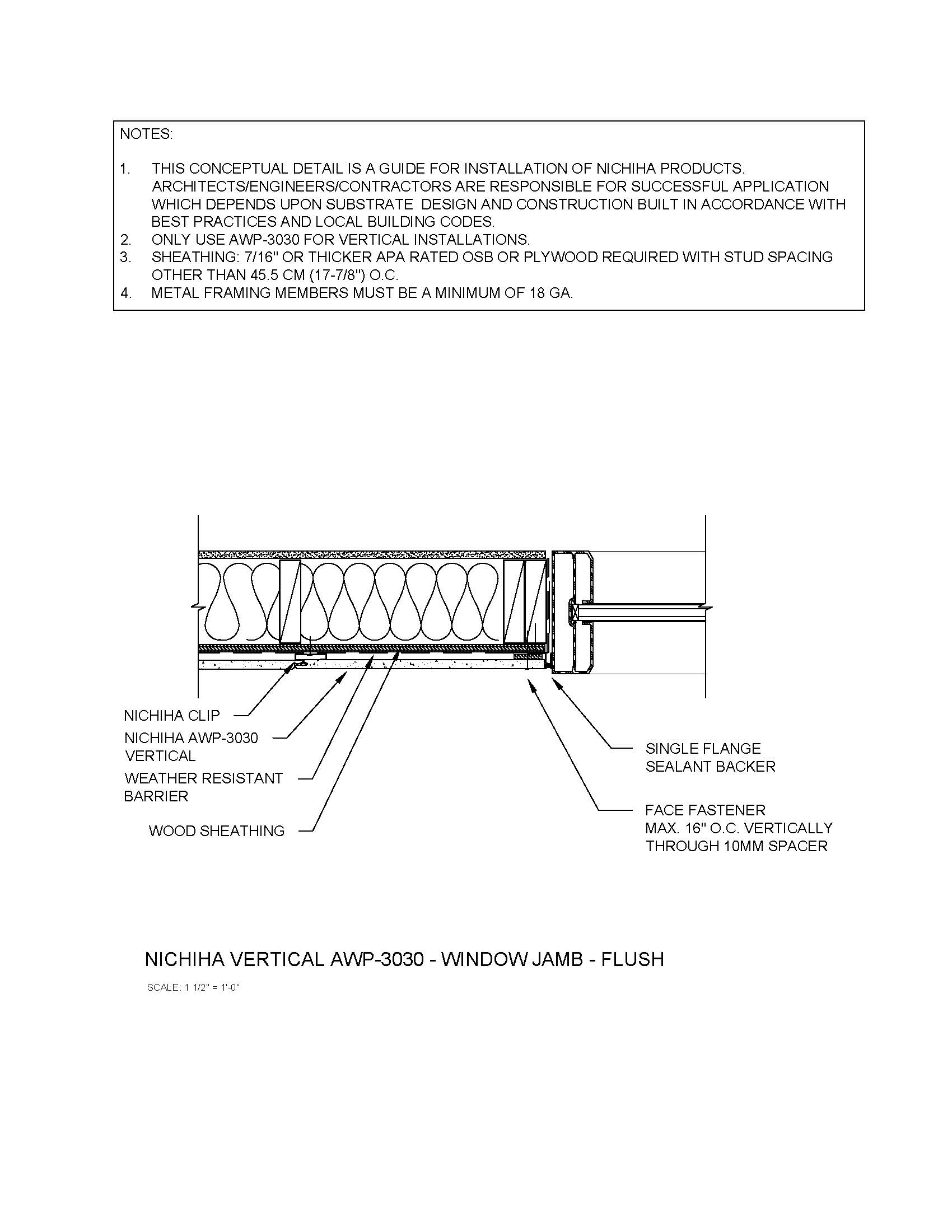 Architectural Wall Panel – Vertical – Window Jamb – Flush